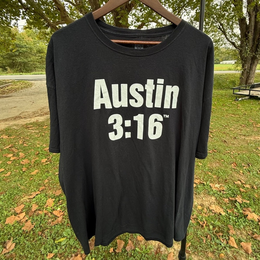 WWE Authentic Stone Cold Steve Austin 3:16 Black Graphic T-Shirt Mens 3X Skull